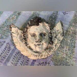 Vintage Cherub Wall Art Decor with glass eyes